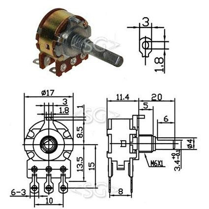 СП3-400"в"М 330 кОм В вал 3/20 с выкл. СП3-400"в"М 330 кОм В вал 3/20 с выкл.