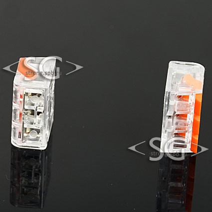 Соединитель клеммный PCT-413 (аналог WAGO 221-413) 3 контакта Соединитель клеммный PCT-413 (аналог WAGO 221-413) 3 контакта