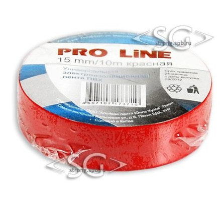 Изолента ПВХ Pro Line 15mm/10m красная Изолента ПВХ Pro Line 15mm/10m красная