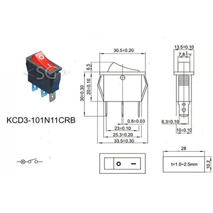 Переключатель KCD3-1 (KCD3-101N11CYK) 16A 3pin YELLOW light Переключатель KCD3-1 (KCD3-101N11CYK) 16A 3pin YELLOW light