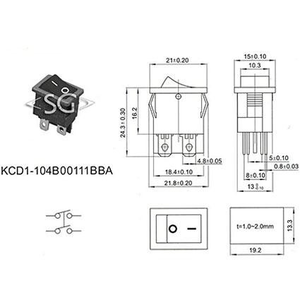 Переключатель KCD1-104B (KCD1-104BO0111KKA) (маркировка KCD6) 6A 4pin BLACK Переключатель KCD1-104B (KCD1-104BO0111KKA) (маркировка KCD6) 6A 4pin BLACK