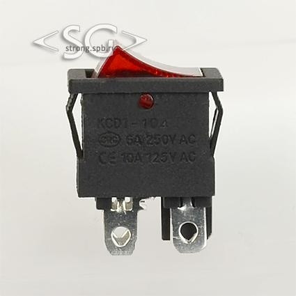 Переключатель KCD1-104B (KCD1-104BO0111RKA матовый, без подсветки) 6A 4pin RED Переключатель KCD1-104B (KCD1-104BO0111RKA матовый, без подсветки) 6A 4pin RED