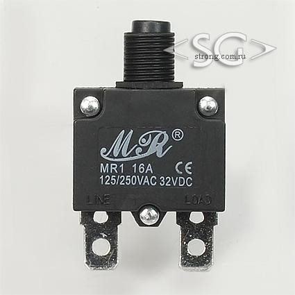Автоматический предохранитель MR1-16A-I (KBF1-01-16A 250V, выводы прямые) Автоматический предохранитель MR1-16A-I (KBF1-01-16A 250V, выводы прямые)