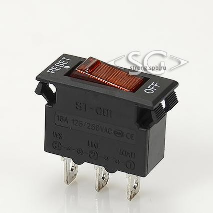 Автоматический предохранитель-выключатель KGZ-06-16A (16А, 250V) Автоматический предохранитель-выключатель KGZ-06-16A (16А, 250V)
