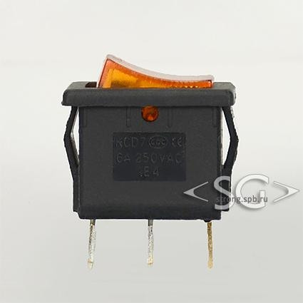Переключатель KCD1-B2 (KCD1-B2101N11YK) (маркировка KCD7) 6A 3pin YELLOW light Переключатель KCD1-B2 (KCD1-B2101N11YK) (маркировка KCD7) 6A 3pin YELLOW light