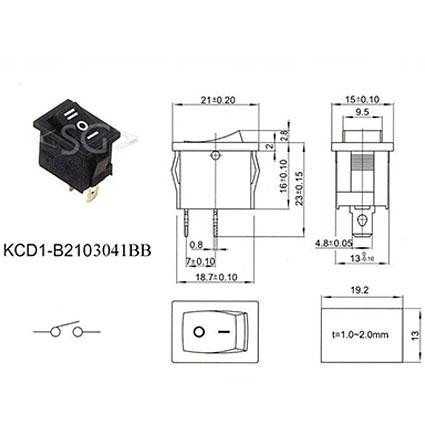 Переключатель KCD1-B2 (KCD1-B2103O41KK) (маркировка KCD1-103) 6A 3pin BLACK Переключатель KCD1-B2 (KCD1-B2103O41KK) (маркировка KCD1-103) 6A 3pin BLACK