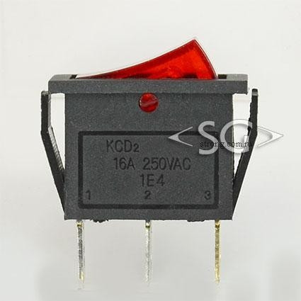 Переключатель KCD3-1 (KCD3-101C11CRK) 12V (маркировка KCD2) 16A 3pin RED light Переключатель KCD3-1 (KCD3-101C11CRK) 12V (маркировка KCD2) 16A 3pin RED light