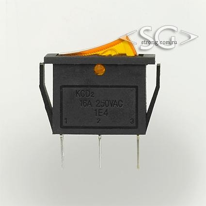 Переключатель KCD3-1 (KCD3-101C11CYK 12V) (маркировка KCD2) 16A 3pin YELLOW light Переключатель KCD3-1 (KCD3-101C11CYK 12V) (маркировка KCD2) 16A 3pin YELLOW light