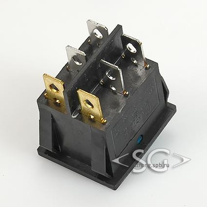 Переключатель KCD3-2 (KCD3-201N11CBK) (маркировка KCD6) 16A 6pin BLUE light Переключатель KCD3-2 (KCD3-201N11CBK) (маркировка KCD6) 16A 6pin BLUE light