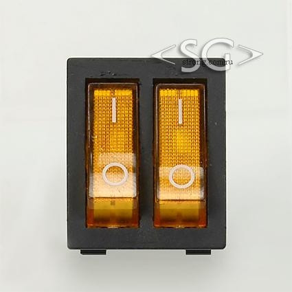 Переключатель KCD3-2 (KCD3-201N11CYK) (маркировка KCD6) 16A 6pin YELLOW light Переключатель KCD3-2 (KCD3-201N11CYK) (маркировка KCD6) 16A 6pin YELLOW light