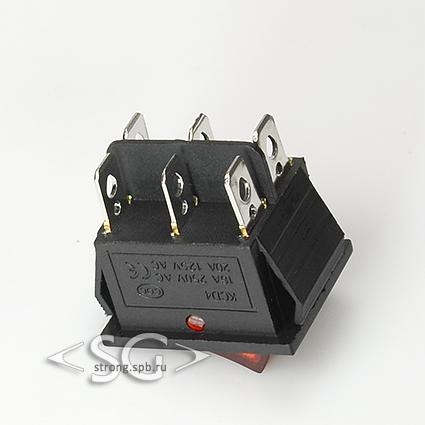 Переключатель KCD4-201 (KCD4-201N11CRKA) (6pin) 16A 6pin RED light Переключатель KCD4-201 (KCD4-201N11CRKA) (6pin) 16A 6pin RED light