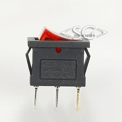 Переключатель KCD1-B2 (KCD1-B2101N11RK)* 6A 3pin RED light Переключатель KCD1-B2 (KCD1-B2101N11RK)* 6A 3pin RED light